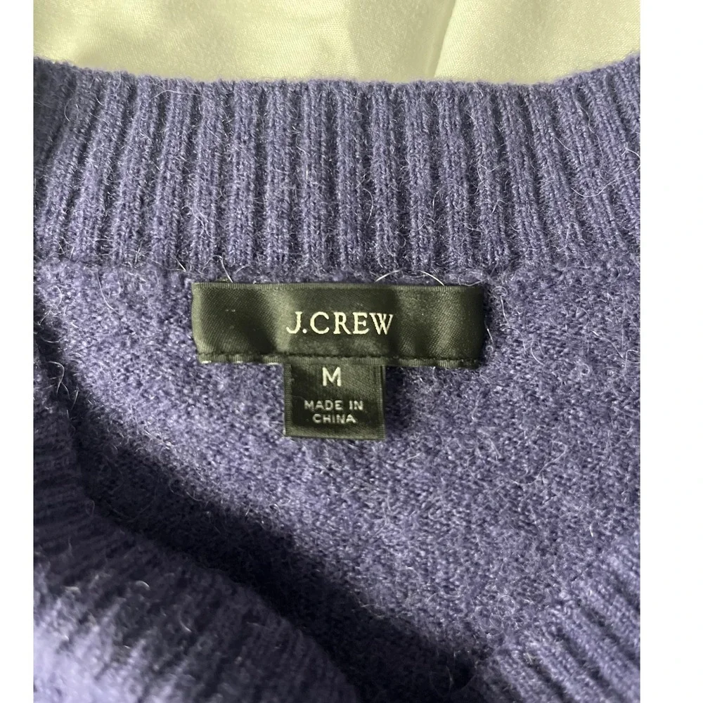 J. Crew Cottagecore Purple Merino Wool Alpaca‎ Blend Pullover Cozy Sweater M